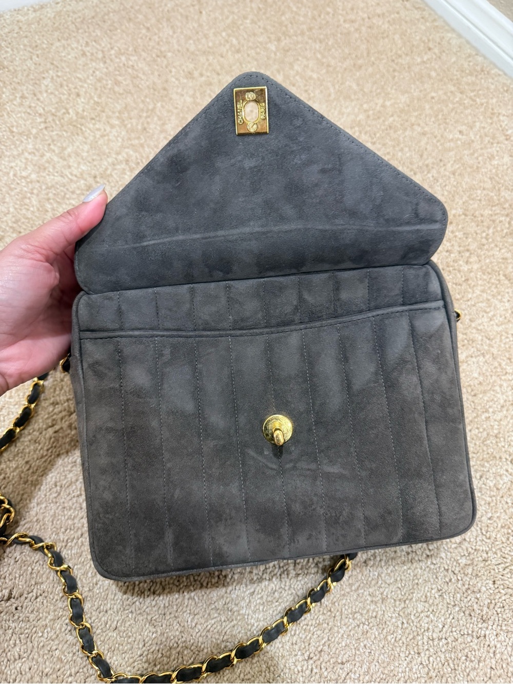 Chanel Brown Suede Camera Shoulder Bag Vintage - Picture 10 of 16